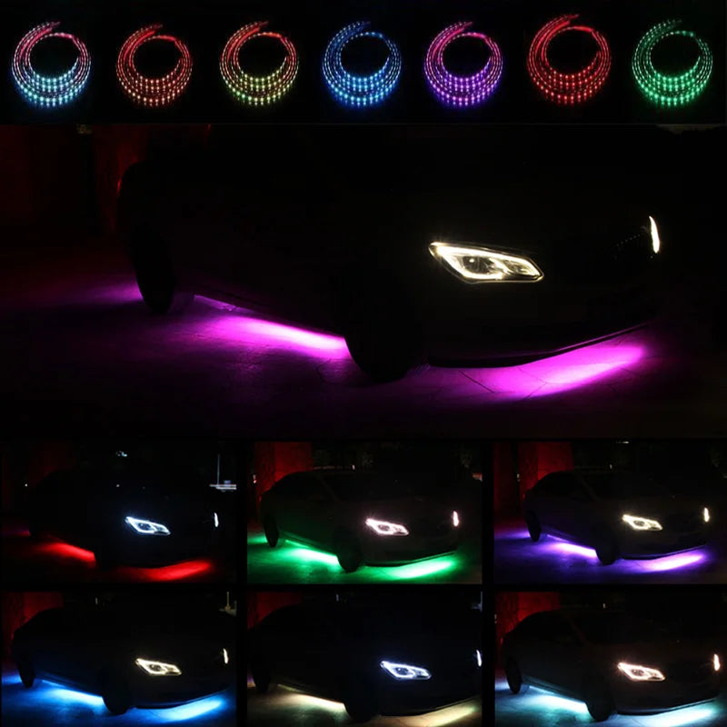 Car Underglow Neon LED Strip Kit — 8 Colour, Sound Active, App & Remote Control