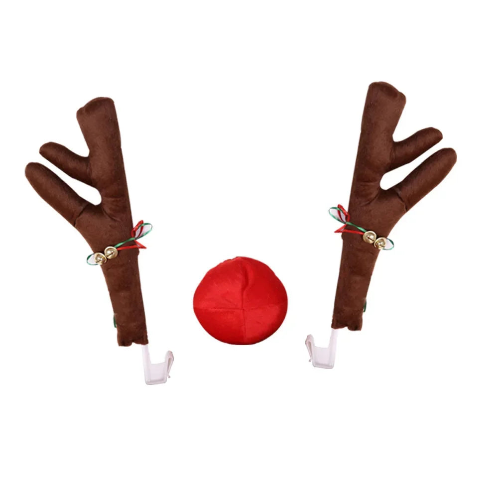 Christmas Car Decoration Kit — Reindeer Antlers & Nose