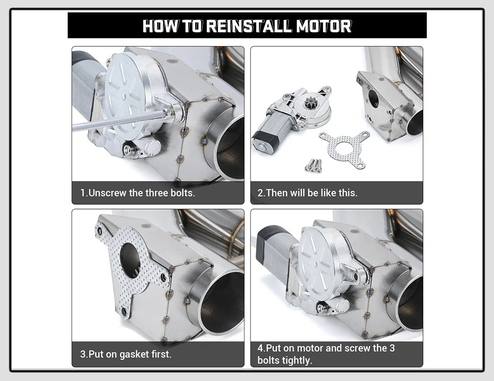 Universal Stainless Steel Dual-Valve Electric Exhaust Downpipe Cutout With Remote