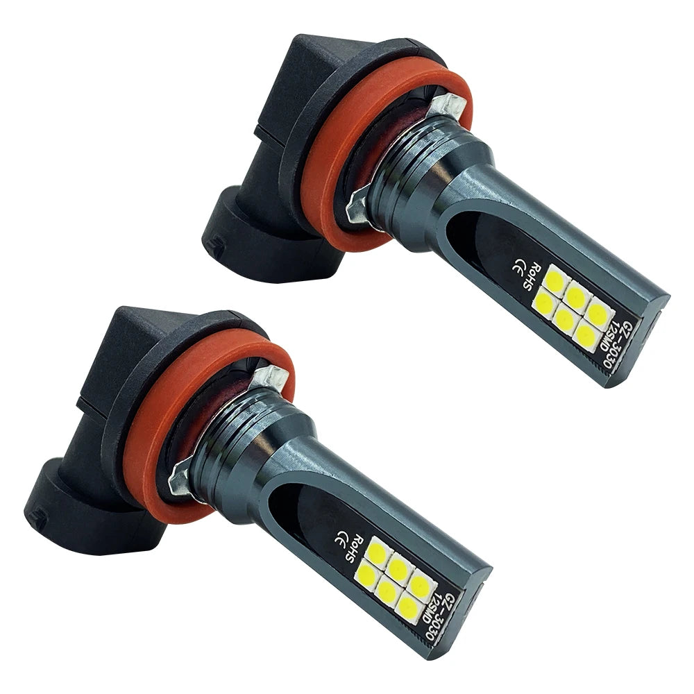 LED Headlight & Fog Light Bulbs — H1 H3 H4 H7 H8 H9 H10 H11 9005 9006, 12000LM 80W 12V (Pair)