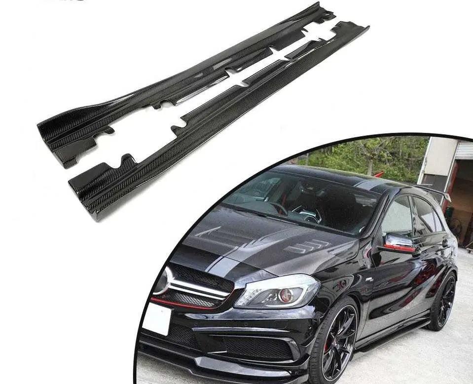 Carbon Fiber Side Skirts Mercedes Benz W176 A200 A250 W117 C117 CLA A 200 180 250