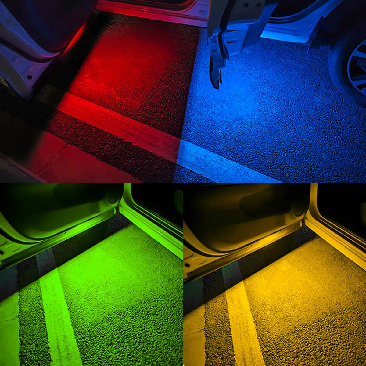 Car LED Door Puddle Lights — RGB Wireless USB Welcome Projector Ambient Lamp (2 Pack)