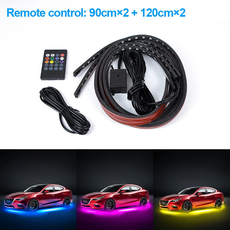 Car Underglow Neon LED Strip Kit — 8 Colour, Sound Active, App & Remote Control