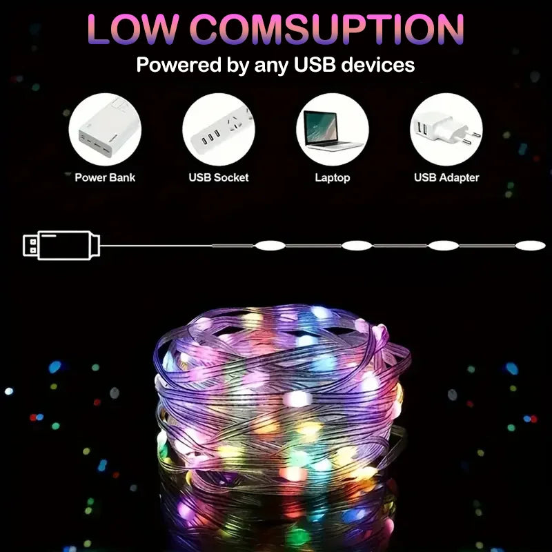 USB LED Strip Decorative Light — Car, Christmas, Halloween & Festive Atmosphere