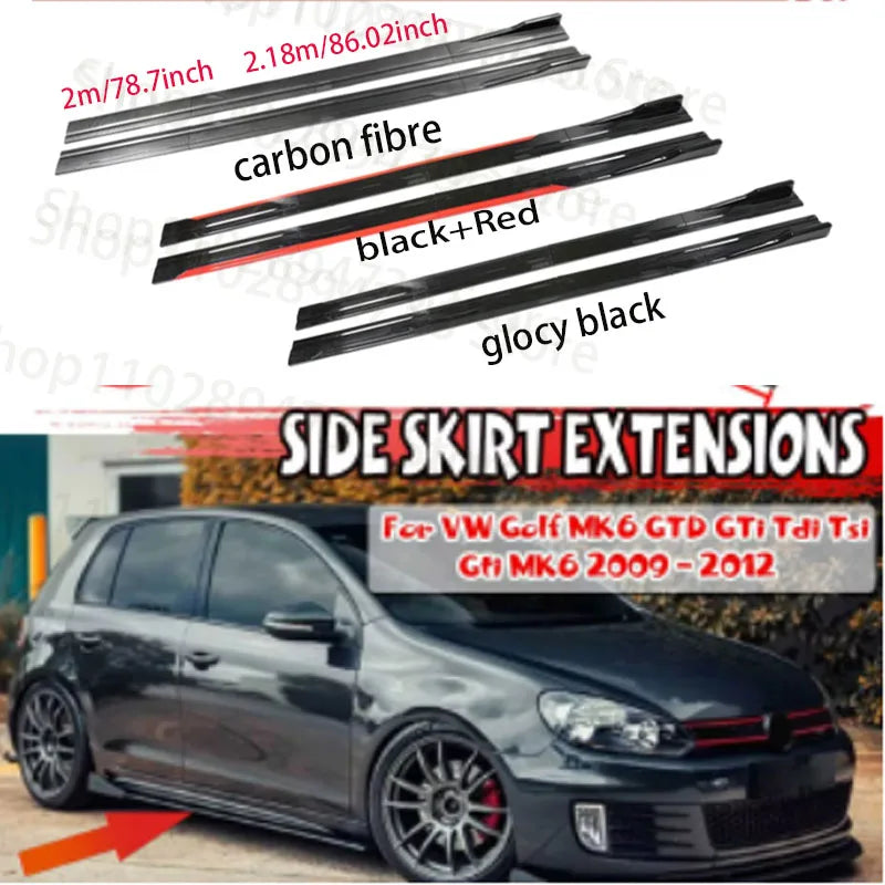 Side Skirt Splitter Winglet Side Wing VOLKSWAGEN Polo For GOLF mk5 mk6 mk7 For Scirocco For Passat