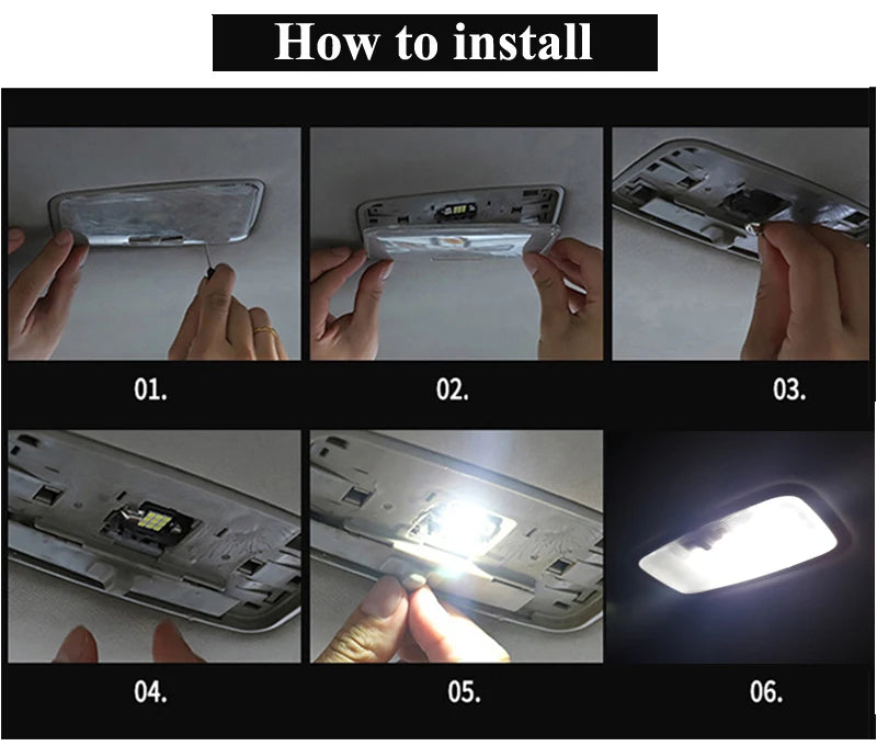 No Error LED Interior Light Kit — VW Golf MK4 MK5 MK6 MK7 / Jetta / Passat B5 B6 B7 / Polo 6R 6C 9N