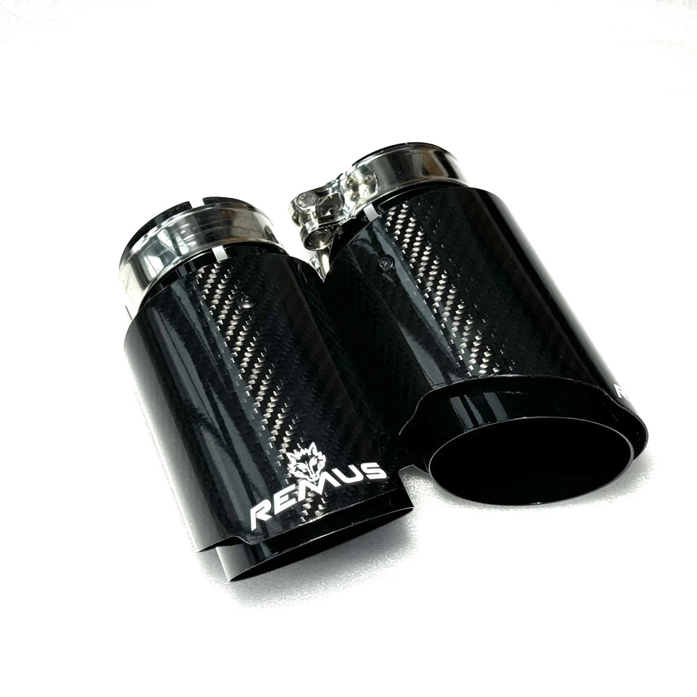 Black Carbon Fibre Exhaust Tip — VW Golf 7 / BMW E46 E90 E60