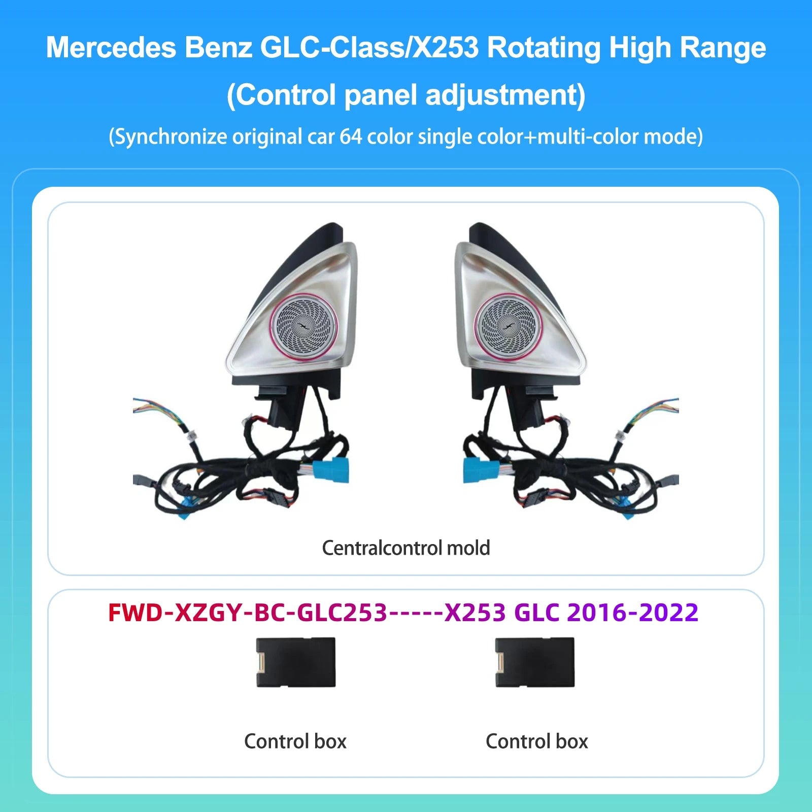 Mercedes-Benz 4D Rotating Tweeter Speaker — 64 Colour LED, W213 W205 X253 W222 W223 W206