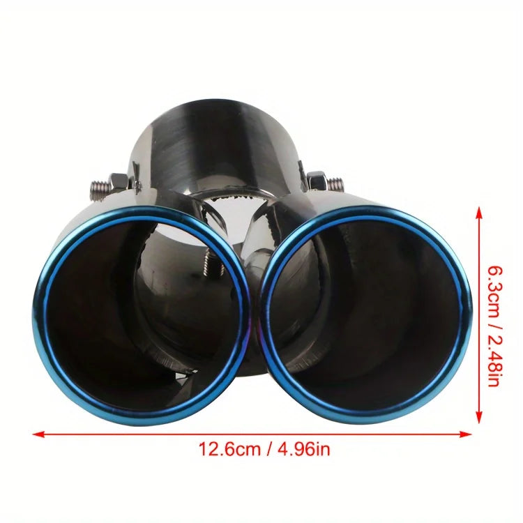 Universal One To Two Grilled Blue Tail Throat Double Pipe