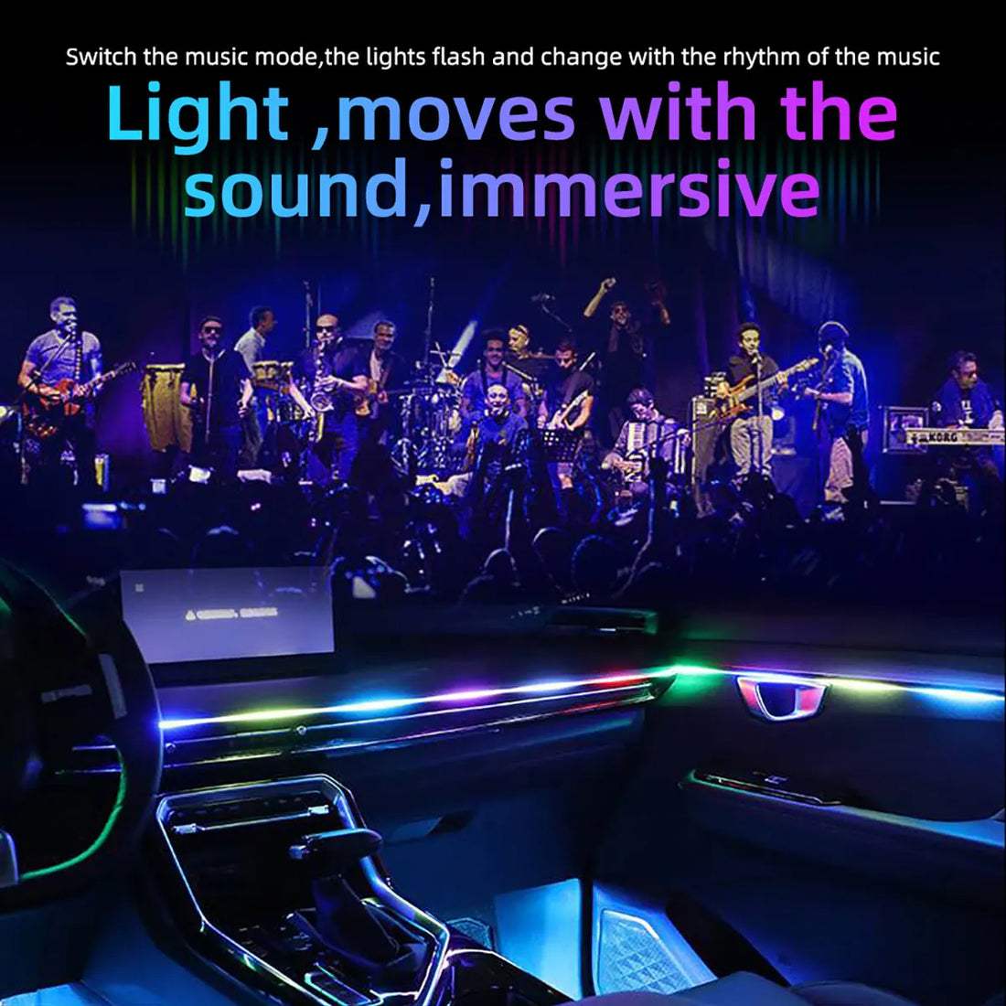 Universal Symphony RGB LED Streamer Ambient Light — USB App & Remote, Tesla Model 3 / Y / S / X