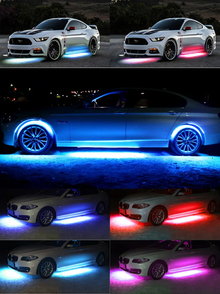 Car & Motorcycle Underglow Neon RGB LED Atmosphere Light Strip — Customisable Flashing