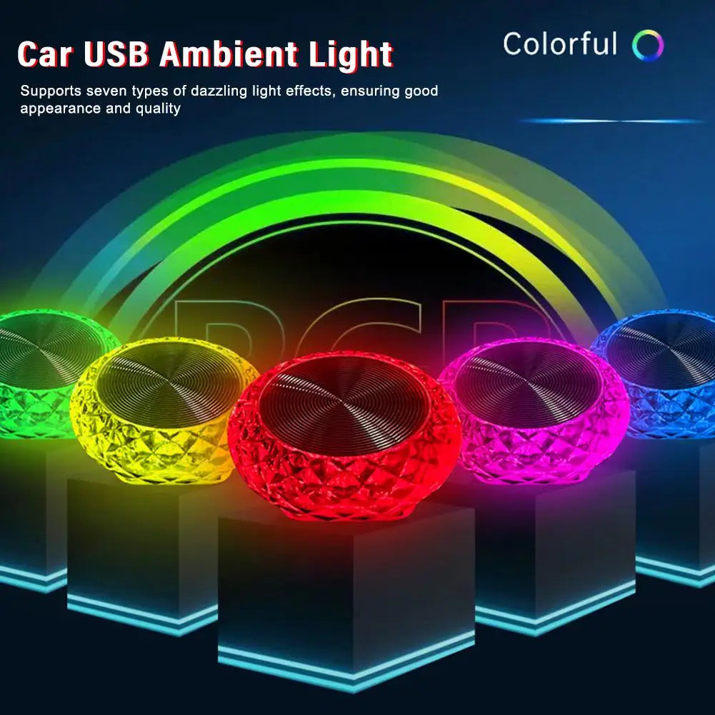 Portable USB Mini LED Car Ambient Light — Plug & Play Interior Atmosphere Lamp
