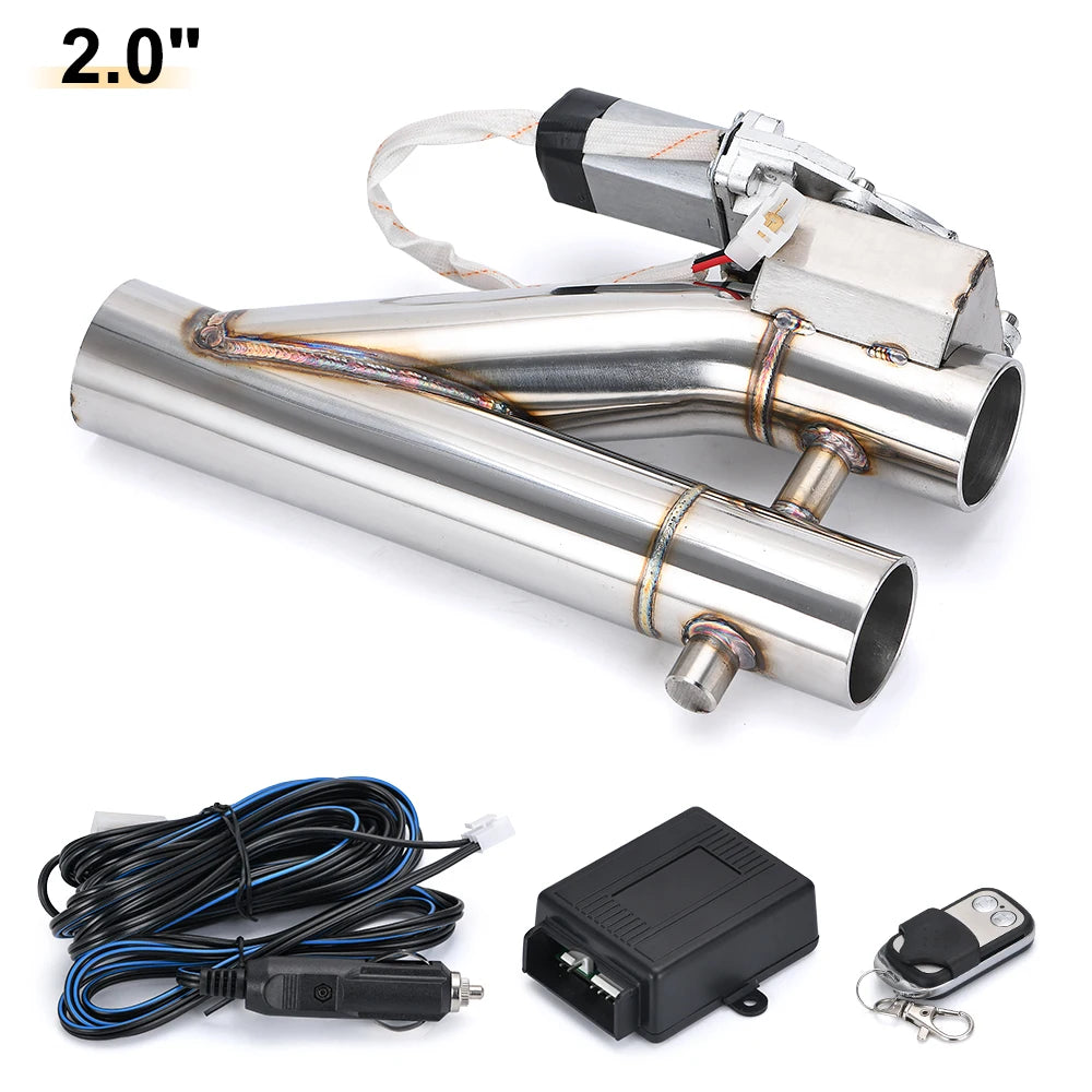 Universal Stainless Steel Dual-Valve Electric Exhaust Downpipe Cutout With Remote