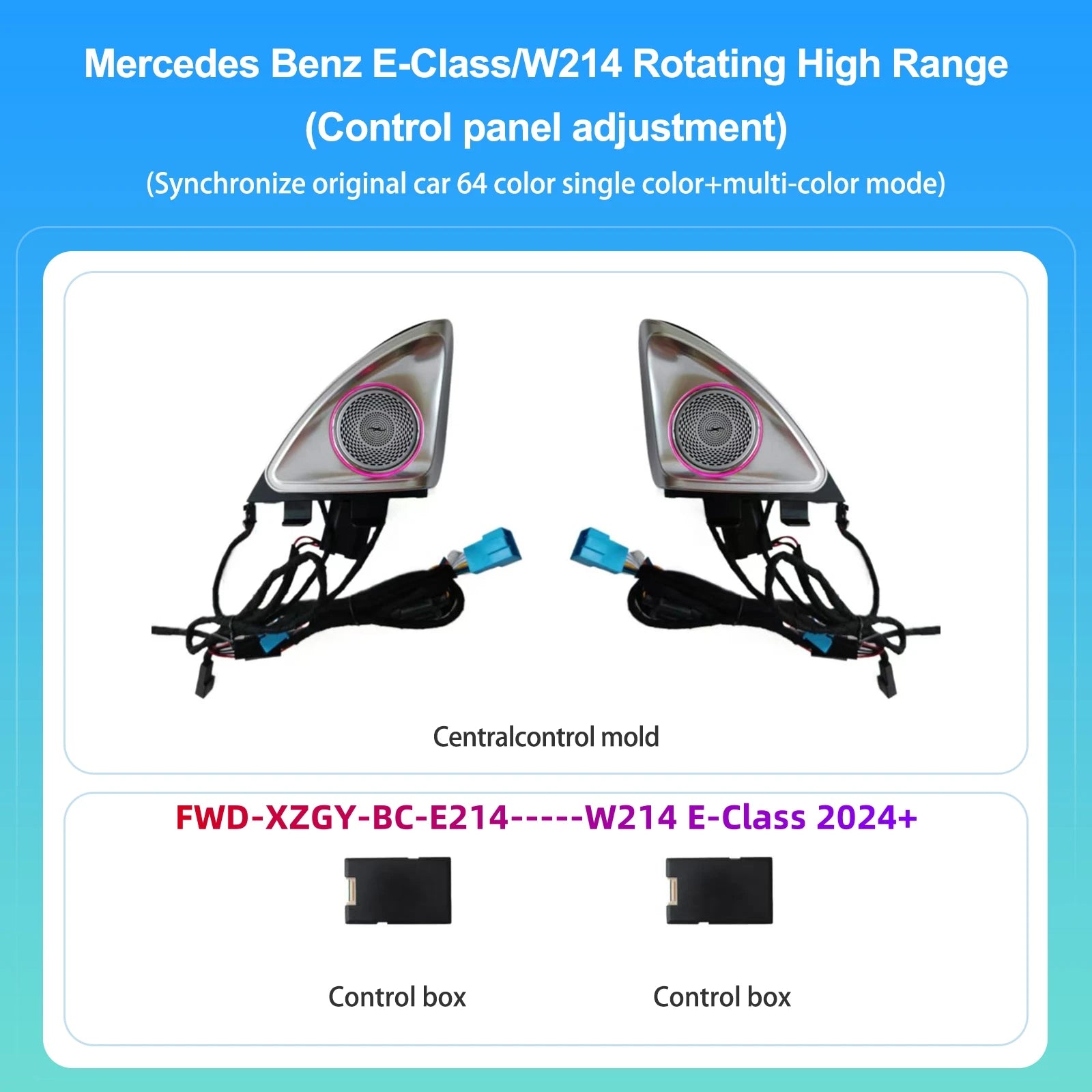 Mercedes-Benz 4D Rotating Tweeter Speaker — 64 Colour LED, W213 W205 X253 W222 W223 W206