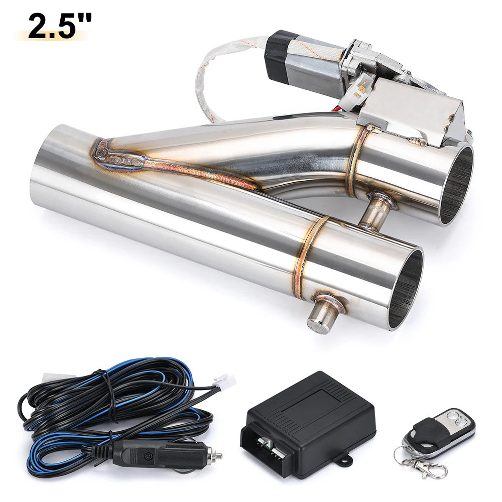 Universal Stainless Steel Dual-Valve Electric Exhaust Downpipe Cutout With Remote
