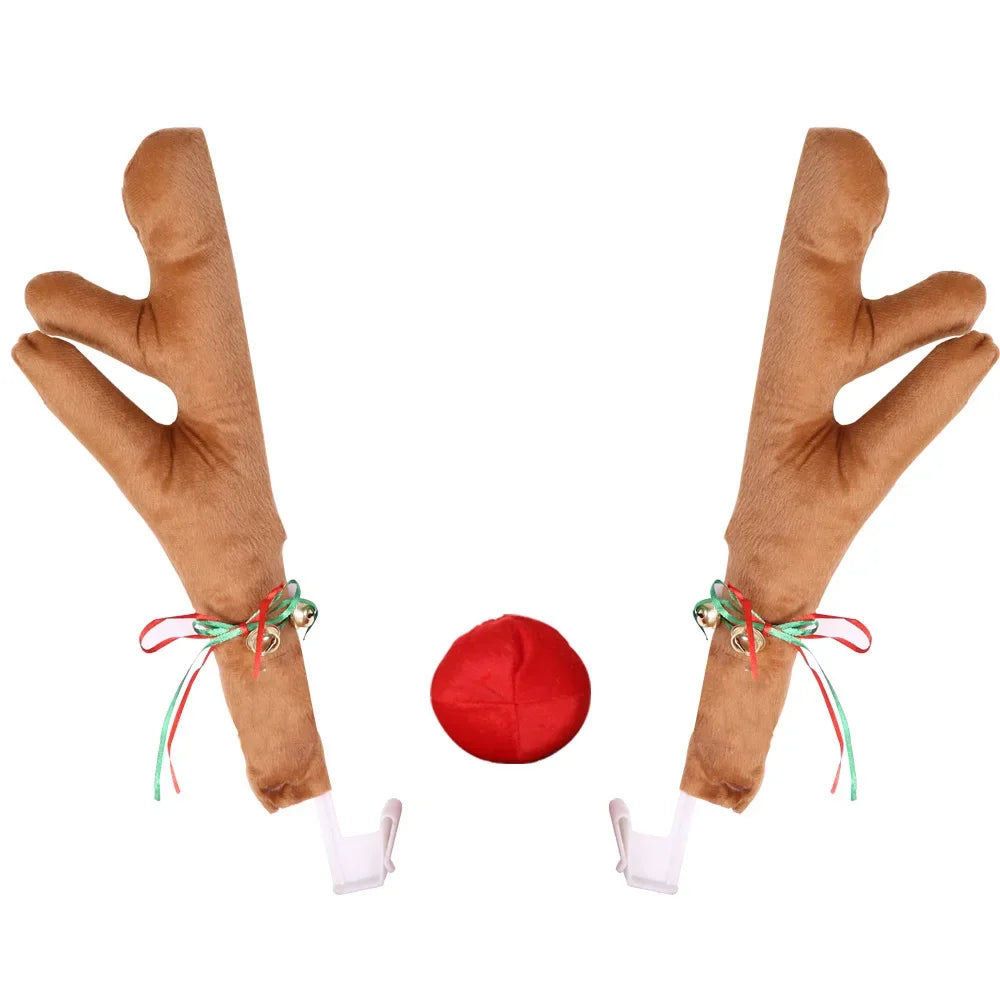 Christmas Car Decoration Kit — Reindeer Antlers & Nose