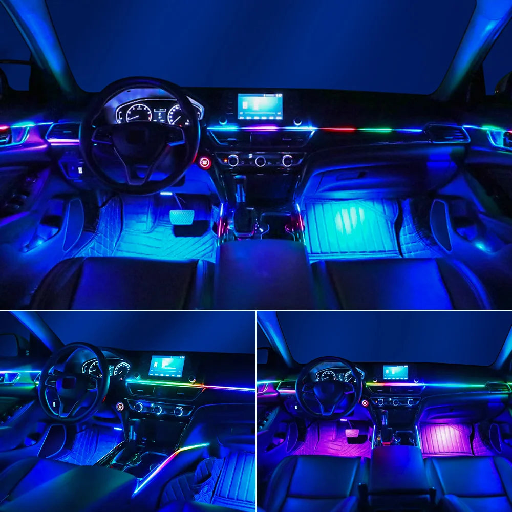 14 / 18-in-1 RGB Acrylic Car Ambient Light Kit — 64 / 213 Colour Symphony Streamer, App Control