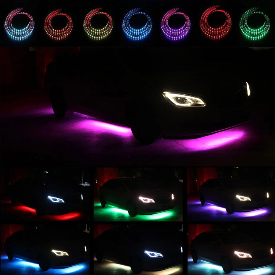 Car Underglow Neon LED Strip Kit — 8 Colour, Sound Active, App &amp; Remote Control