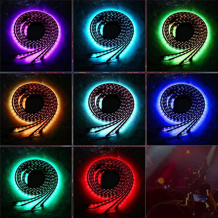 Car Underglow Neon LED Strip Kit — 8 Colour, Sound Active, App &amp; Remote Control
