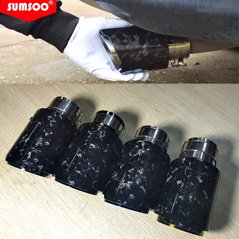 Carbon Muffler Tip Exhaust Universal Stainless