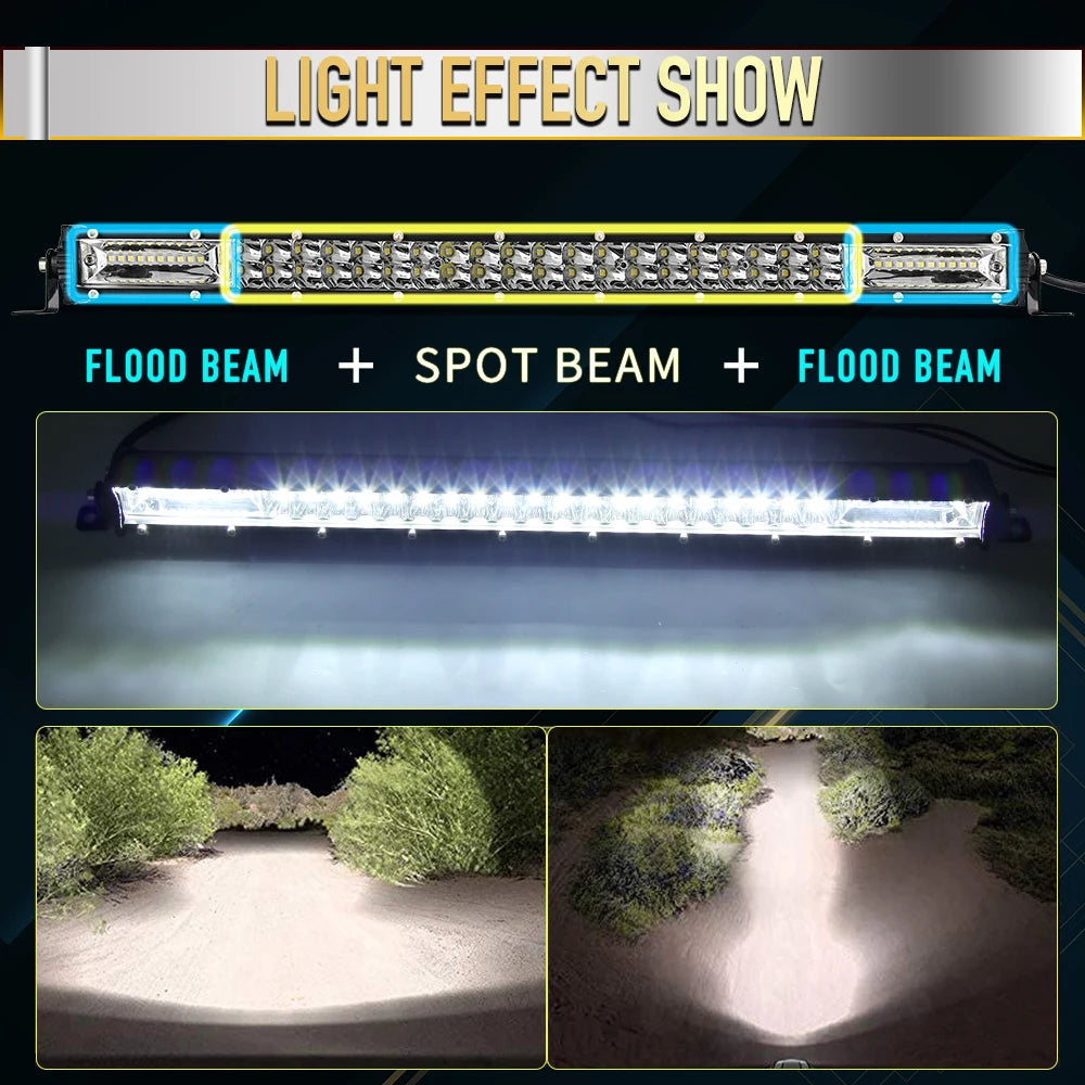 CO LIGHT Super Slim 12D LED Light Bar — 8" / 20" / 32" Spot Flood Combo, 12V / 24V