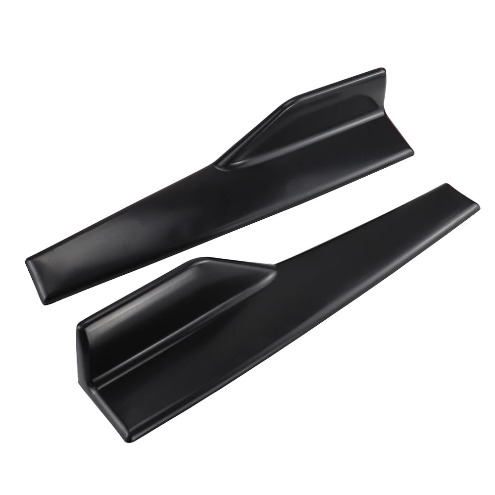 Universal 45cm Side Skirt Rocker Splitter Kit Black/Carbon Fiber Diffuser Extension Panel