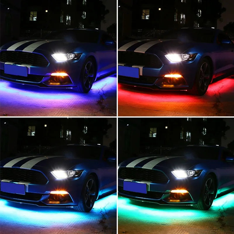Car Underglow Neon LED Strip Kit — 8 Colour, Sound Active, App &amp; Remote Control