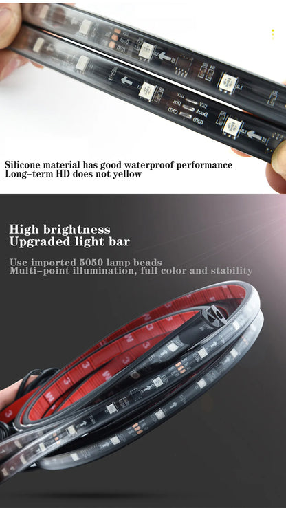 Car Underglow Neon LED Strip Kit — 8 Colour, Sound Active, App &amp; Remote Control