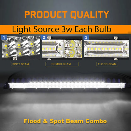 CO LIGHT Super Slim 12D LED Light Bar — 8" / 20" / 32" Spot Flood Combo, 12V / 24V