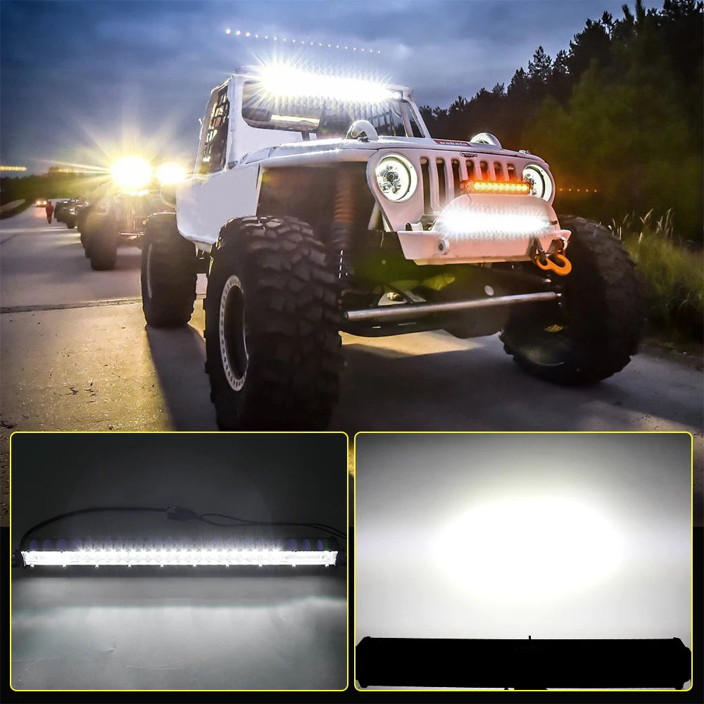 CO LIGHT Super Slim 12D LED Light Bar — 8" / 20" / 32" Spot Flood Combo, 12V / 24V