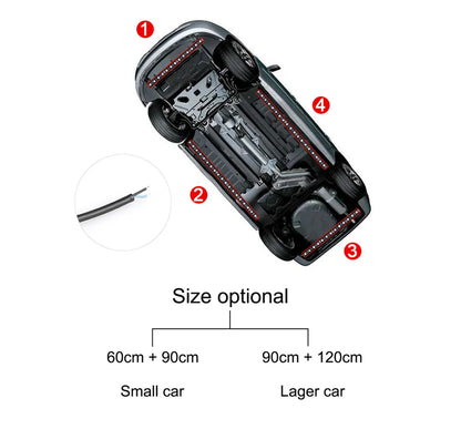 Car Underglow Neon LED Strip Kit — 8 Colour, Sound Active, App &amp; Remote Control