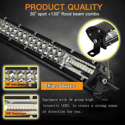 CO LIGHT Super Slim 12D LED Light Bar — 8" / 20" / 32" Spot Flood Combo, 12V / 24V