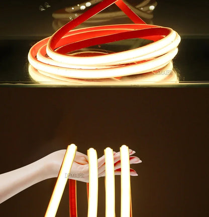 24V 12V IP68 COB LED Strip Waterproof 3000K4000K 6000K Neon Light Underwater 12V 320Leds/m Flexible Ribbon Tape RA90 Lighting