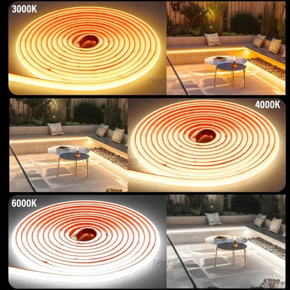 24V 12V IP68 COB LED Strip Waterproof 3000K4000K 6000K Neon Light Underwater 12V 320Leds/m Flexible Ribbon Tape RA90 Lighting