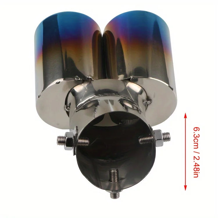 Universal One To Two Grilled Blue Tail Throat Double Pipe