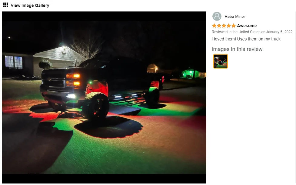 Honalia RGB LED Rock Lights — 4 / 6 / 8 / 10 / 12 Pod Kit, App Control, IP68