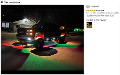 Honalia RGB LED Rock Lights — 4 / 6 / 8 / 10 / 12 Pod Kit, App Control, IP68