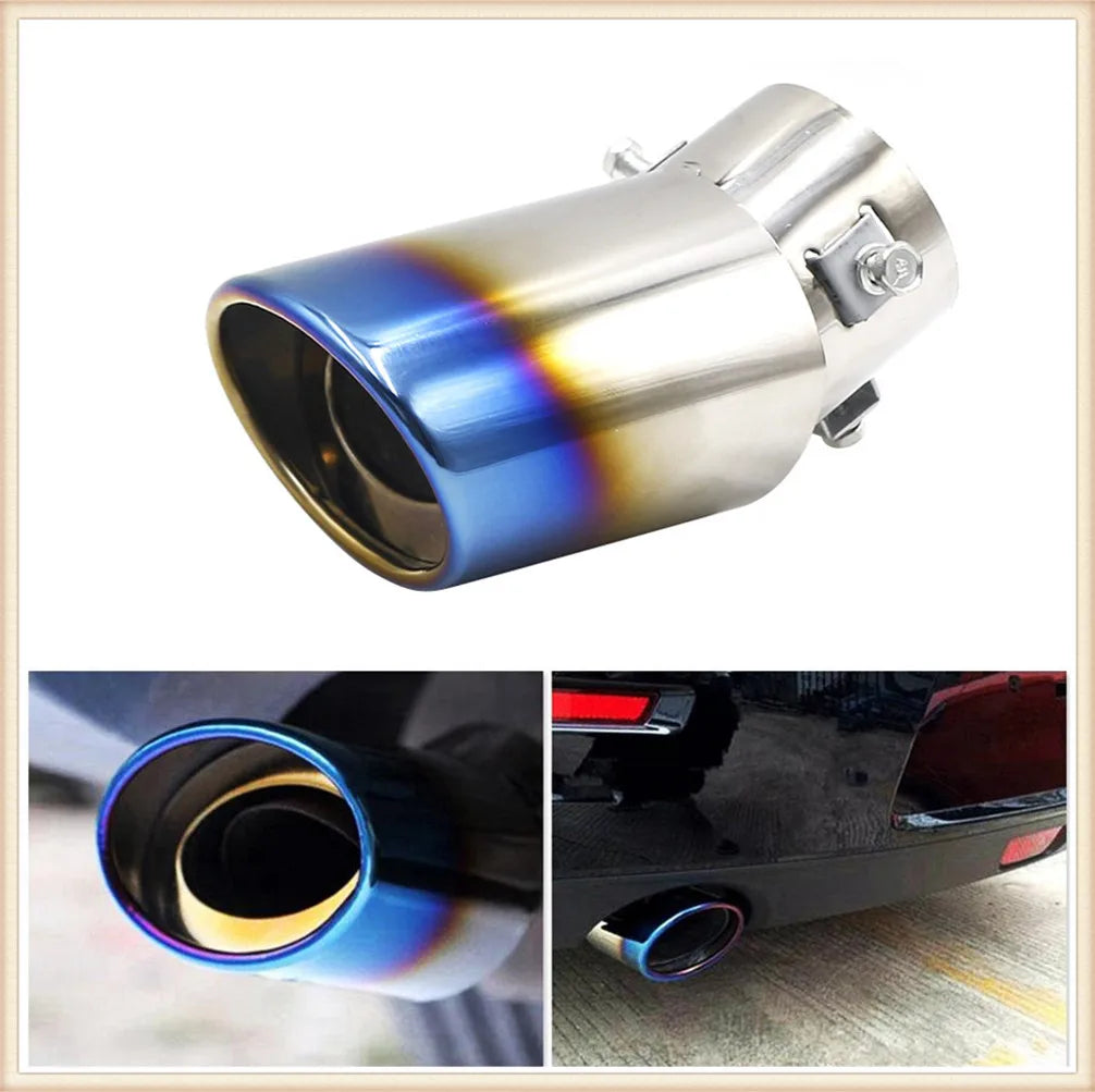 Tail Muffler Exhaust Tip Pipe Silver Universal for all cars