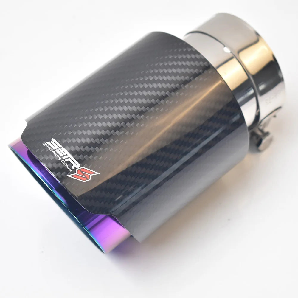 Universal Stainless Steel Muffler Tip Carbon Fiber