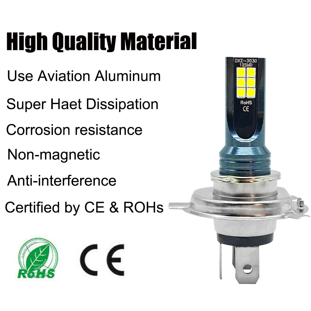 LED Headlight &amp; Fog Light Bulbs — H1 H3 H4 H7 H8 H9 H10 H11 9005 9006, 12000LM 80W 12V (Pair)