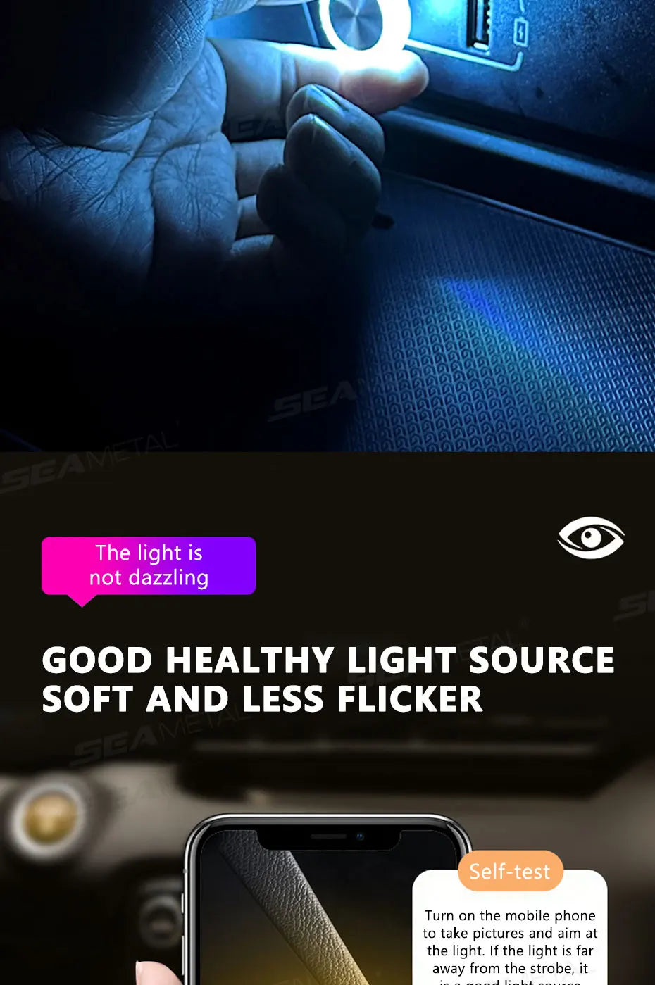 Portable USB Mini LED Car Ambient Atmosphere Lamp — Plug &amp; Play Interior Light