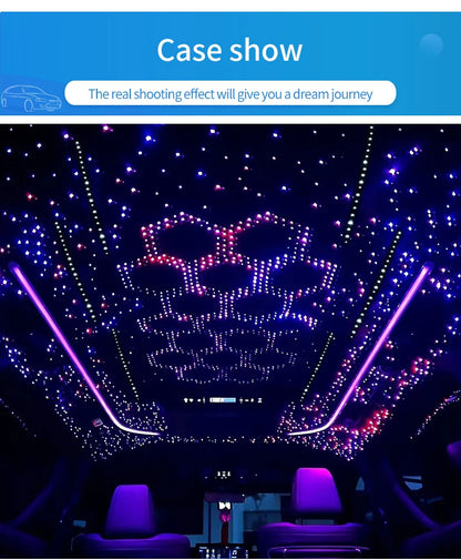 Car Starry Sky Ceiling Modified Flashing Starry Sky Double-Headed Voice-Controlled Rgbw Full-Color Breathing Ceiling Atmosphere Starry Sky Light with White Light