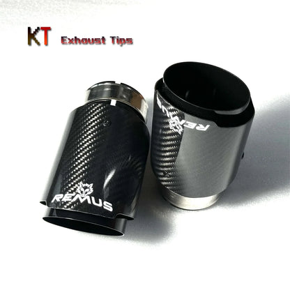 Black Carbon Fibre Exhaust Tip — VW Golf 7 / BMW E46 E90 E60