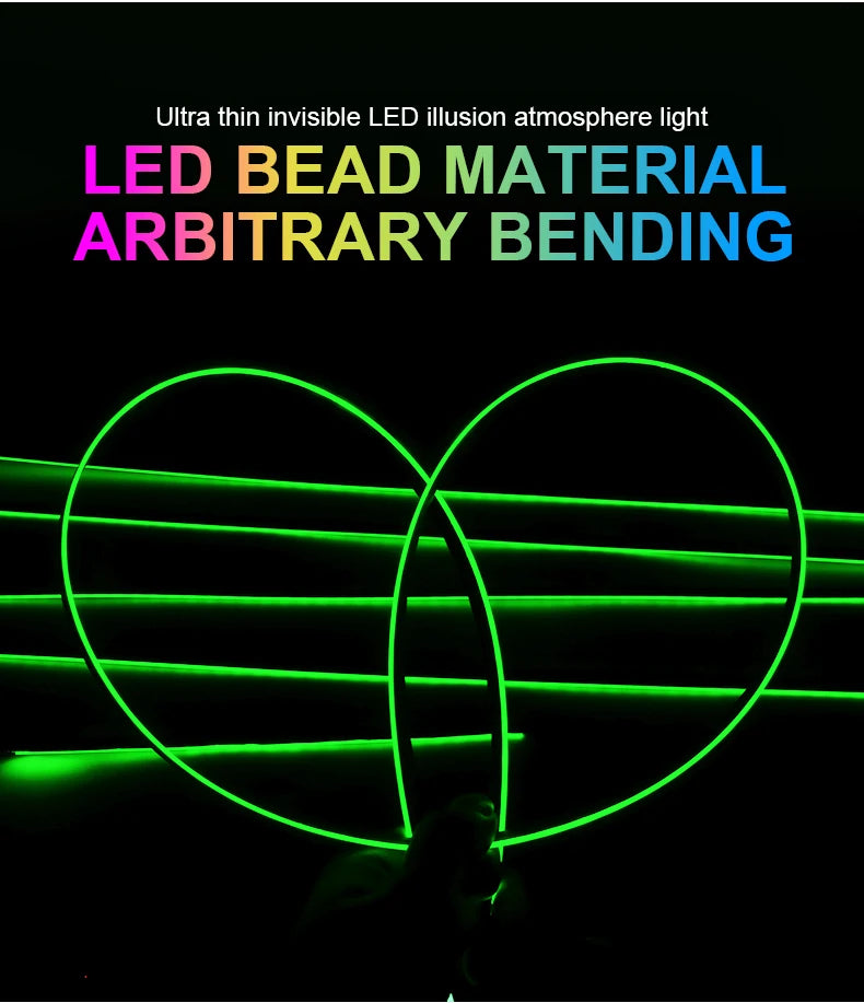 Led Car Ambient Lights RGB Symphony Streamer Bluetooth Rainbow Acrylic Strips