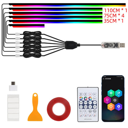Universal Symphony RGB LED Streamer Ambient Light — USB App &amp; Remote, Tesla Model 3 / Y / S / X