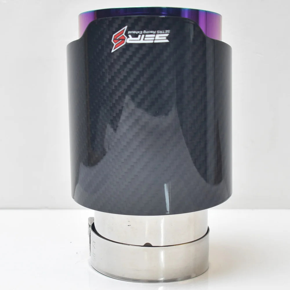 Universal Stainless Steel Muffler Tip Carbon Fiber