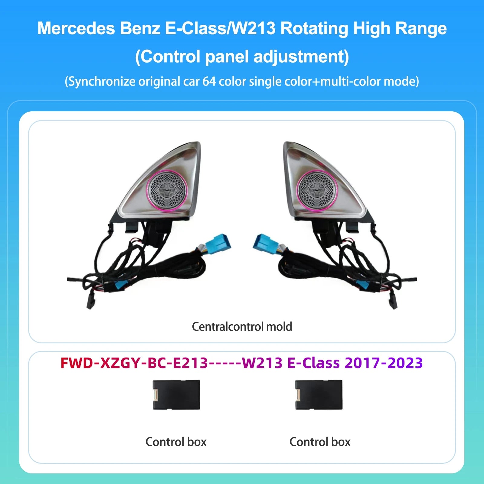 Mercedes-Benz 4D Rotating Tweeter Speaker — 64 Colour LED, W213 W205 X253 W222 W223 W206