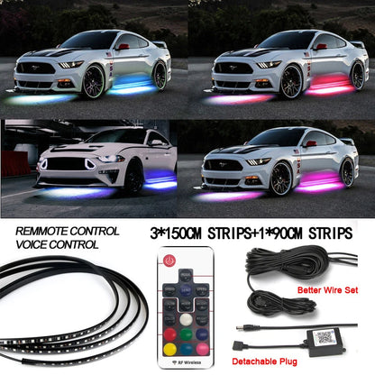 Car &amp; Motorcycle Underglow Neon RGB LED Atmosphere Light Strip — Customisable Flashing