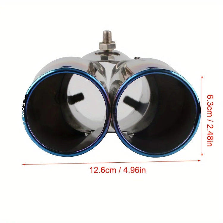 Universal One To Two Grilled Blue Tail Throat Double Pipe