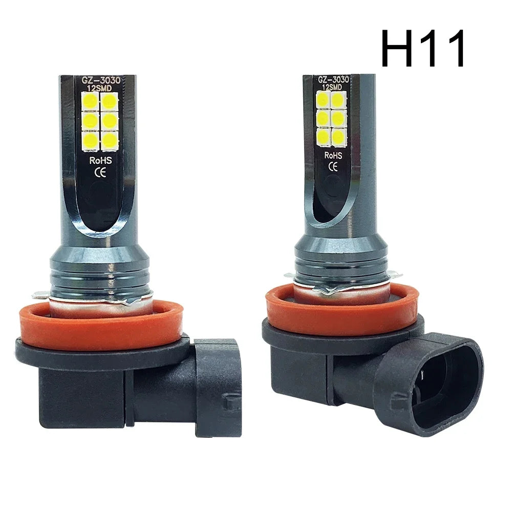 LED Headlight &amp; Fog Light Bulbs — H1 H3 H4 H7 H8 H9 H10 H11 9005 9006, 12000LM 80W 12V (Pair)